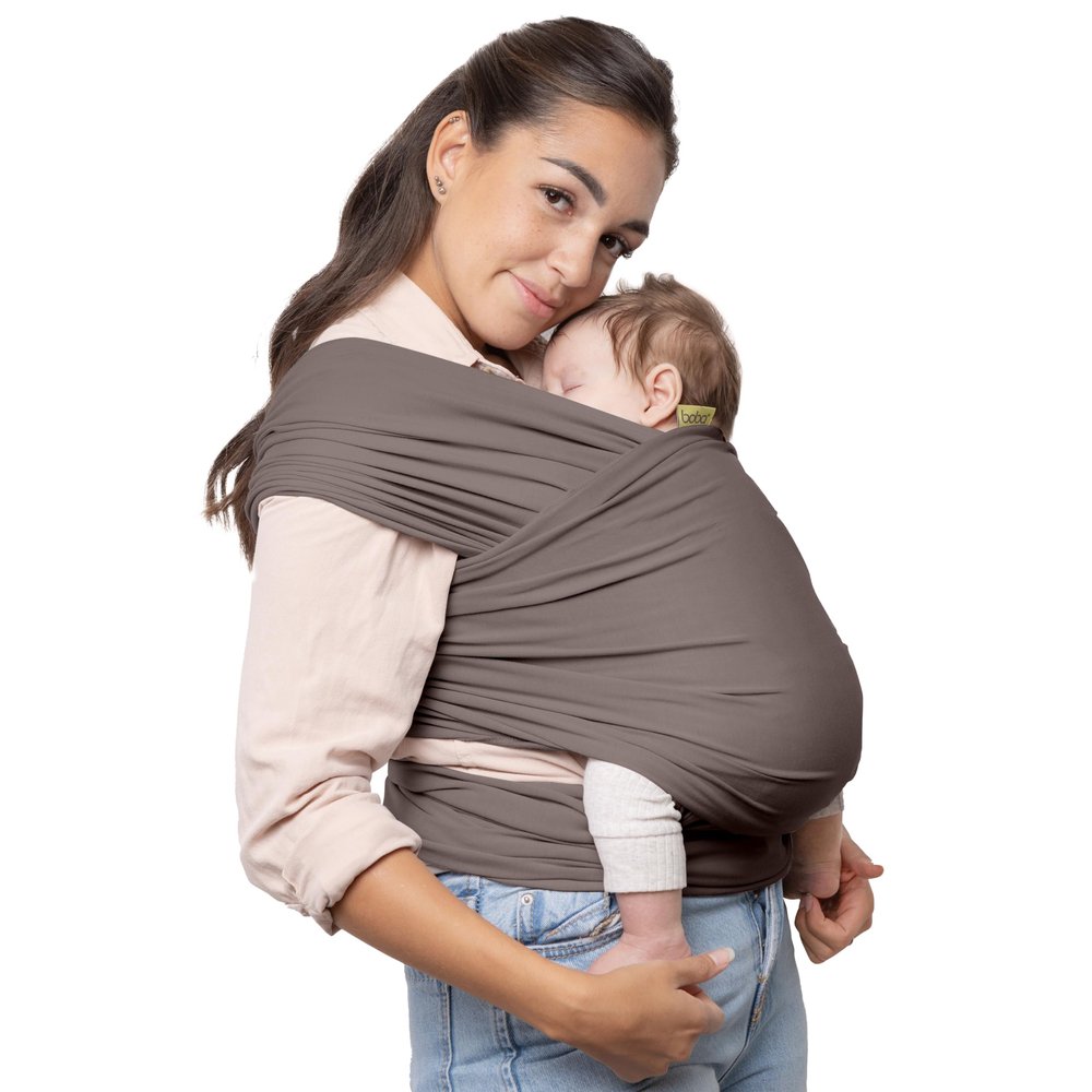 Boba Baby Wrap Carrier Original Baby Sling Carrier for Newborns (735 lbs), Soft, Secure, Hands-Free & Ergonomic, Ideal for Comfortable Bonding, New Parents (Grey)