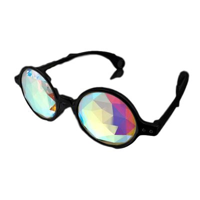 blinkee Black Frame Far Out Kaleidoscope Diamond Lense Glasses