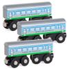 Orbrium 3 Pcs Large Wooden Railway Express Coach Cars, Compatible with Thomas & Friends Push-Along The Tank Engine, Brio, Chuggington Wooden Train view 1
