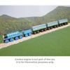 Orbrium 3 Pcs Large Wooden Railway Express Coach Cars, Compatible with Thomas & Friends Push-Along The Tank Engine, Brio, Chuggington Wooden Train view 2