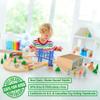Wooden Train Set Deluxe 52 Pcs with Storage Gift Box Tunnel 9 Layouts Magnetic Trains STEM Montessori Toys Playset for Grandkids Toddler Boys Girls Kids 3+ compatible with Thomas Brio Melissa and Doug view 2