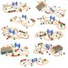 Wooden Train Set Deluxe 52 Pcs with Storage Gift Box Tunnel 9 Layouts Magnetic Trains STEM Montessori Toys Playset for Grandkids Toddler Boys Girls Kids 3+ compatible with Thomas Brio Melissa and Doug view 4