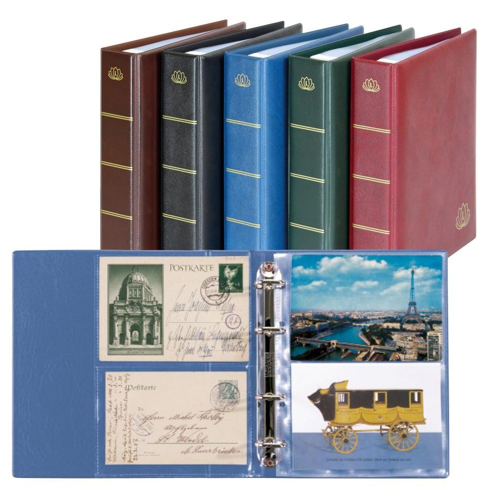 Album pour cartes postales Postcard LOTOS, Bleu, avec 50 feuilles (Lindner 5800-B)