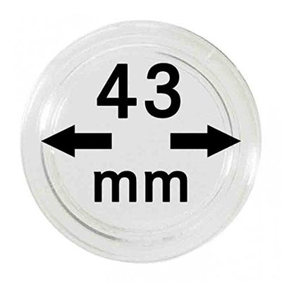 100 x Lindner Coin Capsules Caps Coincapsules for Coins 43 mm