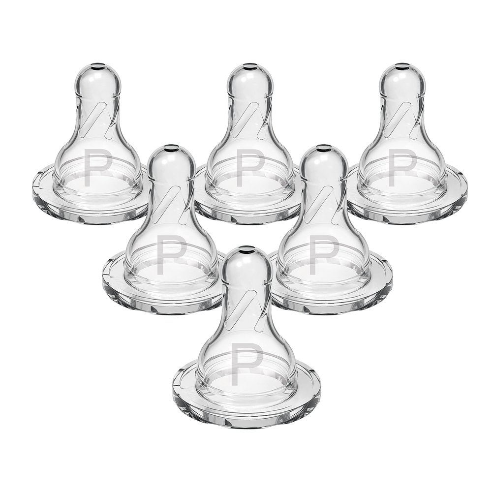 Dr. Browns Natural Flow Preemie Flow Narrow Baby Bottle Silicone Nipple, Slowest Flow, 0m+, 100% Silicone Bottle Nipple, 6 Count(Pack of 1)