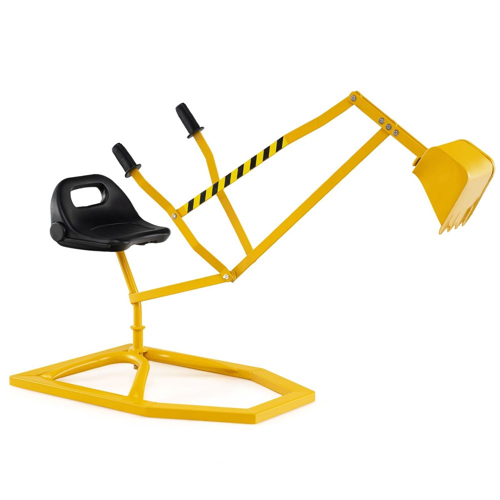 Costzon Kids Ride On Digger, 360 Seat Rotatable Excavator Crane Toy for Sand, Dirt, Snow, Heavy Duty Steel Beach Sandbox Sit on Digger for Boys Girls Outdoor Play (Without Wheels)