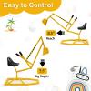 Costzon Kids Ride On Digger, 360 Seat Rotatable Excavator Crane Toy for Sand, Dirt, Snow, Heavy Duty Steel Beach Sandbox Sit on Digger for Boys Girls Outdoor Play (Without Wheels) view 4