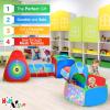 Hide N Side 5pc Kids Ball Pit Tents and Tunnels, Toddler Jungle Gym Play Tent with Play Crawl Tunnel Toy, for Boys Babies Infants Children, Indoor Outdoor Gift, Target Game w/ 4 Dart Balls view 2