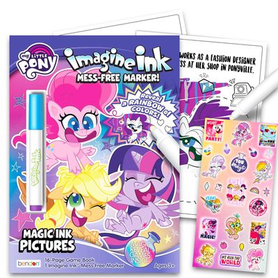 My Little Pony Imagine Ink Book Set (Includes Mess Free Marker and Stickers)