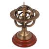 5" Brass Armillary Sphere World Globe Rosewood Base Table Home Decor Gift. view 1