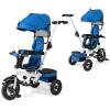 Costzon Tricycle, 5 in 1 Toddler Bike w/Foldable Push Handle, Rotatable Seat, EVA Wheel, Adjustable Canopy, Storage Basket & Bell, Trike for Kids 1-5 Years Old (Blue) view 1