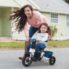 Costzon Tricycle, 5 in 1 Toddler Bike w/Foldable Push Handle, Rotatable Seat, EVA Wheel, Adjustable Canopy, Storage Basket & Bell, Trike for Kids 1-5 Years Old (Blue) view 2