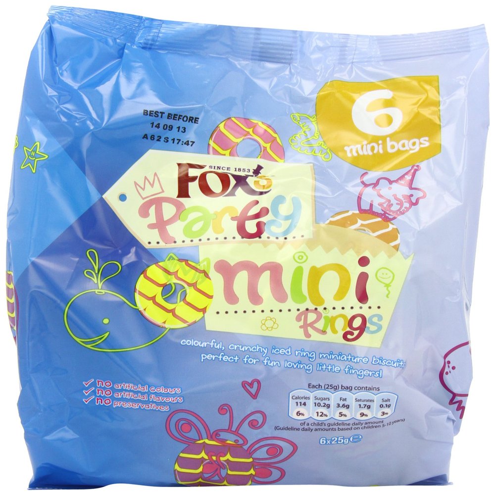 Fox's Mini Party Rings 150 g (Pack of 8)