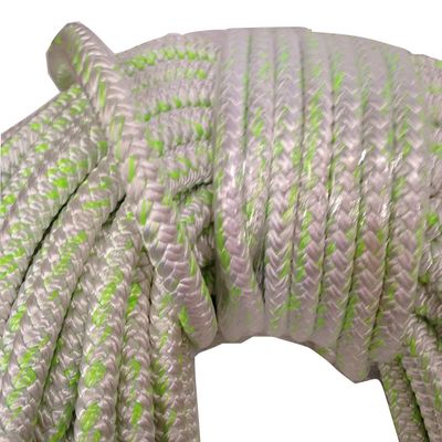 1 Inch by 100 Feet 12 Carrier 24 Strand Polyester Arborist Bull Rope, White Green