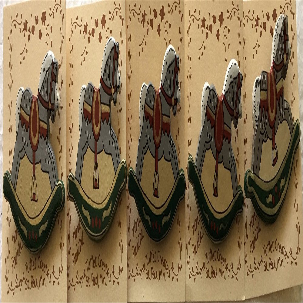Set of Five (5) Hand Painted Rocking Horses