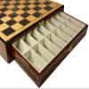 17" High Gloss Chess Storage Board Chest W/ 2 Drawers Dark Walnut and Birdseye Maple Color view 1