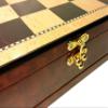17" High Gloss Chess Storage Board Chest W/ 2 Drawers Dark Walnut and Birdseye Maple Color view 3
