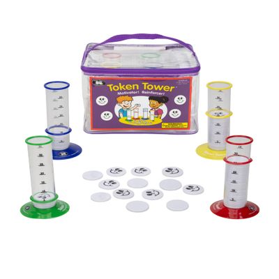 Super Duper Publications | Token Towers Reinforcement Manipulative | Educational Learning Resource for Children