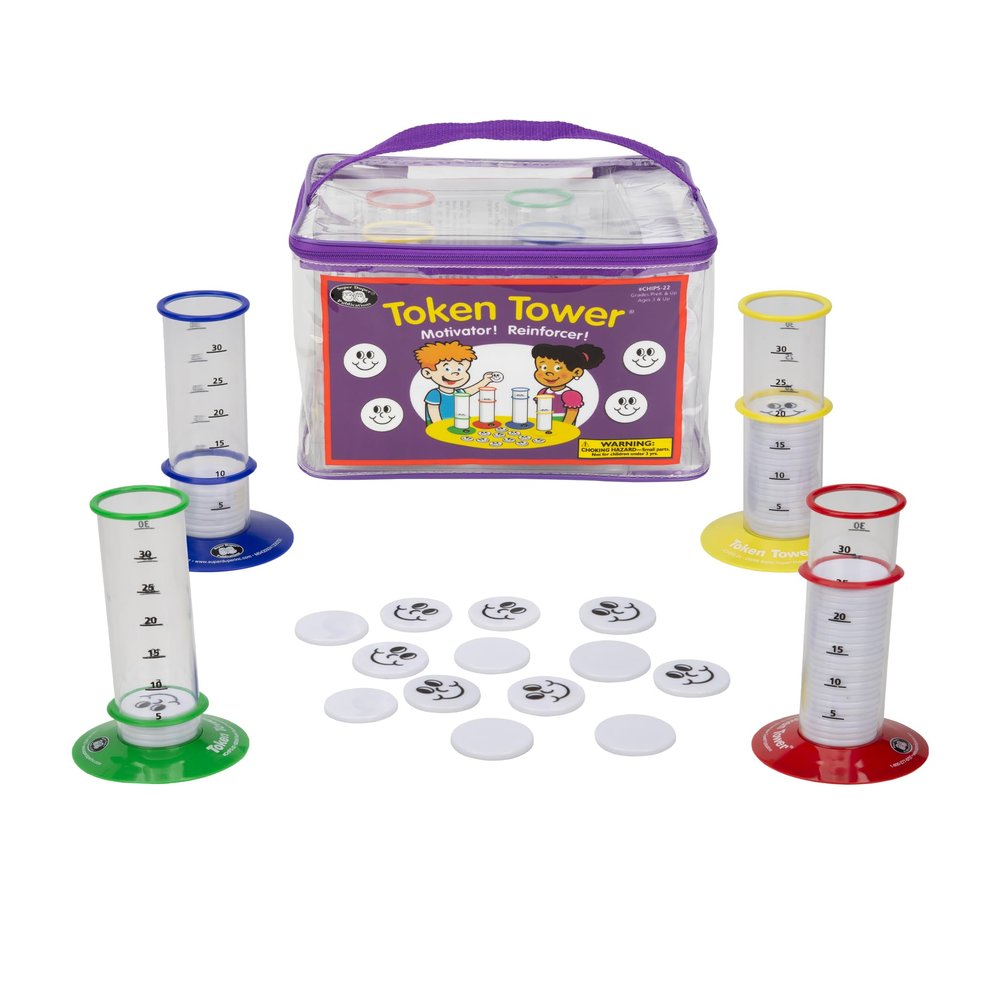 Super Duper Publications | Token Towers Reinforcement Manipulative | Educational Learning Resource for Children