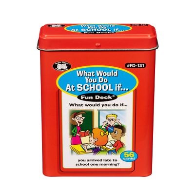 Super Duper Publications | What Would You Do at School If Fun Deck | Social Skills Flash Cards | Educational Learning Materials for Children