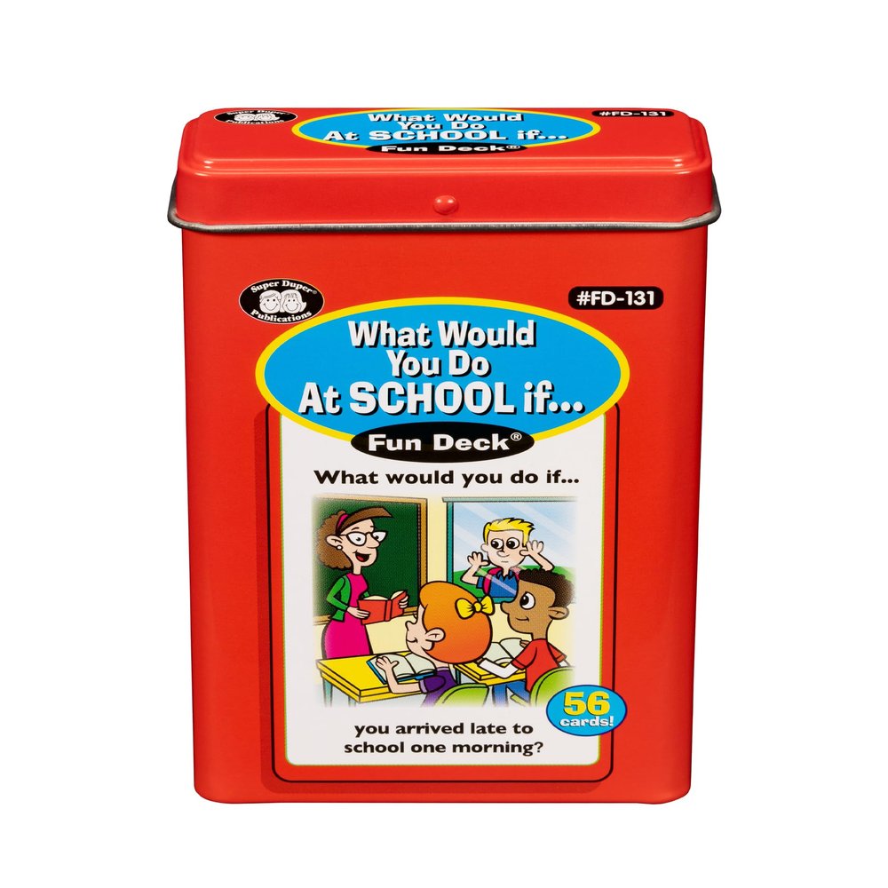 Super Duper Publications | What Would You Do at School If Fun Deck | Social Skills Flash Cards | Educational Learning Materials for Children