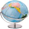 Advantus 12" World Globe with Blue Oceans, Raised Relief, Silver, Semi-Meridian view 1