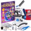 AmScope - Deluxe Student Microscope Set - 40X-1000X Dual Light, Glass Lens, Metal Frame Compound Microscope + Slides + Specimen Preparation Kit + Book - M162C-2L-WM-SP14 view 1