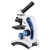 AmScope M162C-2L-PB10-WM"Awarded 2018 Best Students and Kids Microscope Kit" - 40X-1000X Dual Light All Metal Microscope with Slides and Microscope Book, Blue view 4