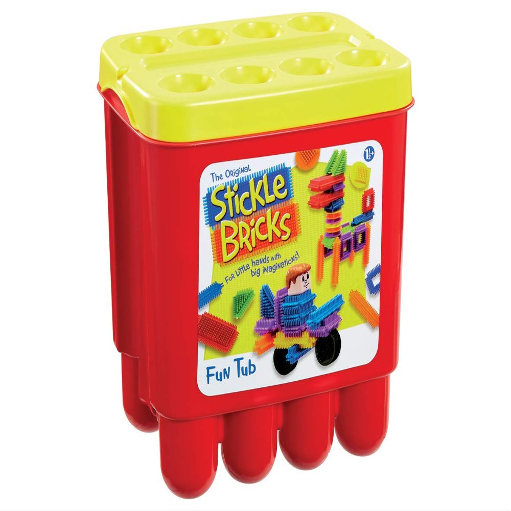 Stickle Bricks Fun Tub - Inspire Creativity and Motor Skills, Safe and Durable Construction Toy, Versatile Play Possibilities, Convenient Storage, Suitable for Ages 18 Months and Above