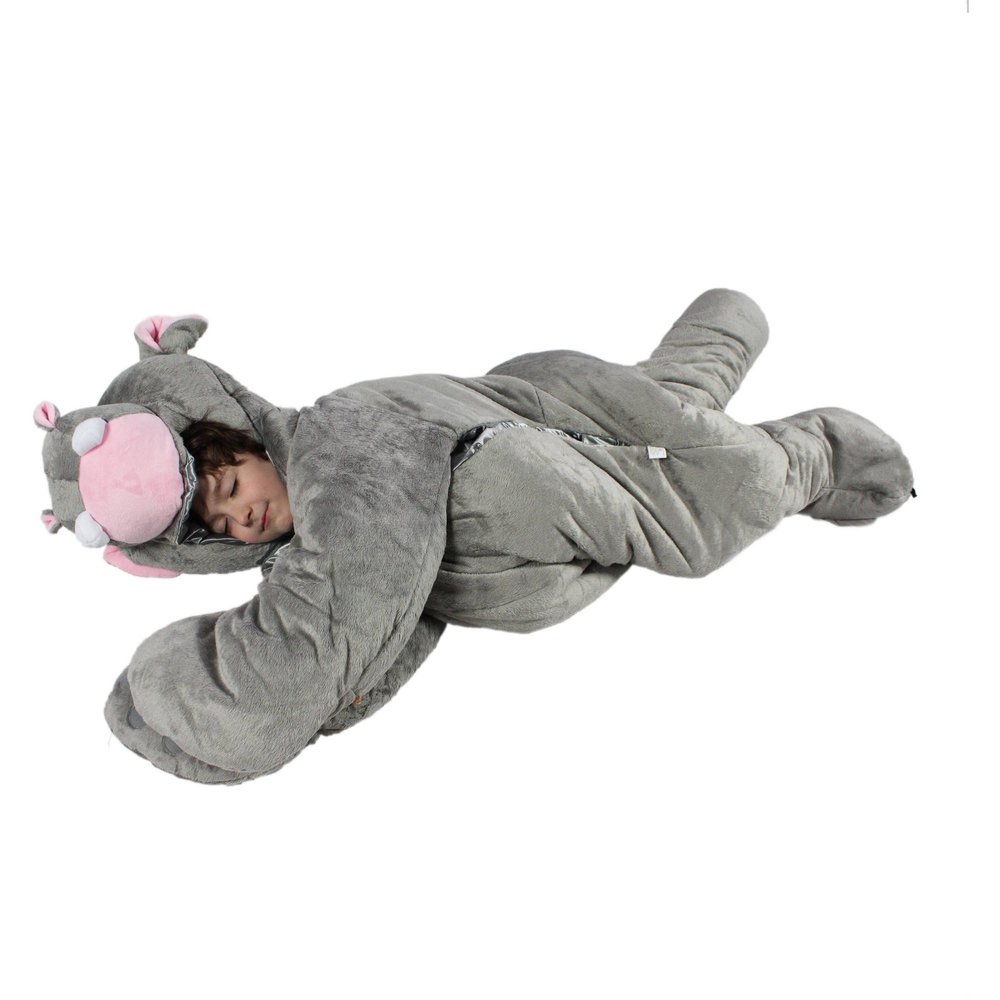 for Kids up to 54 inches Tall. The Original SnooZzoo Hippo Children's Sleeping Bag.