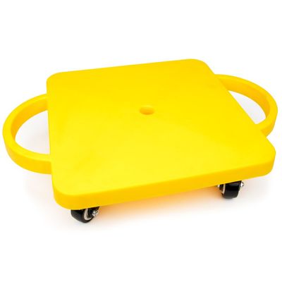 11.5" Gym Class Super Scooters Sliding Board with Non-Skid Casters and Safety Handles by K-Roo Sports (Yellow)