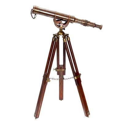 Decorative Brass Harbor Master Spyglass Telescope on Tripod Vintage Maritime Nautical Scope for Table Office Home Decor & Collectible Navigation Gift