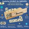 Dominos Set for Adults, Double 6 Domino Game, Double Six Standard Domino with Natural Wooden Box, 28 Tiles,Tradditional Board Game for Adults and Elderly. view 2