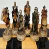 Skeleton Slayer Gothic Skull Chess Set W/High Gloss Dark Walnut & Birdseye Maple Color Board view 3