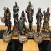 Skeleton Slayer Gothic Skull Chess Set W/High Gloss Dark Walnut & Birdseye Maple Color Board view 4