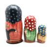Unique Russian Nesting Dolls Girl with a Cat Hand Painted 3 Piece Stacking Set view 3