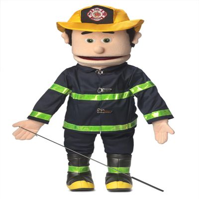 25" Fireman, Peach Male, Full Body, Ventriloquist Style Puppet