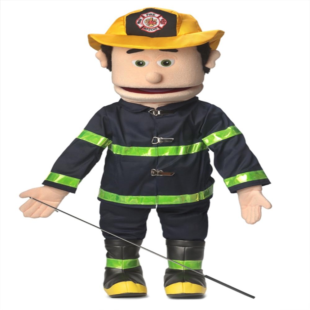 25" Fireman, Peach Male, Full Body, Ventriloquist Style Puppet