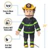 25" Fireman, Peach Male, Full Body, Ventriloquist Style Puppet view 3