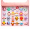 PinkSheep Little Girl Jewel Rings Pink,Adjustable Princess Ring Set in Gift Box,Kids Dress Up Rings for Ages 3-12 with Butterfly, Fox, Rainbow Pretend Play Gift (Mat) view 1