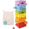 Pidoko Kids Wooden Stacking Building Blocks (49 Pcs) - Colorful Tumbling Blocks Board Games for Family Game Night - Montessori Toys Gifts, Includes Storage Bag view 1