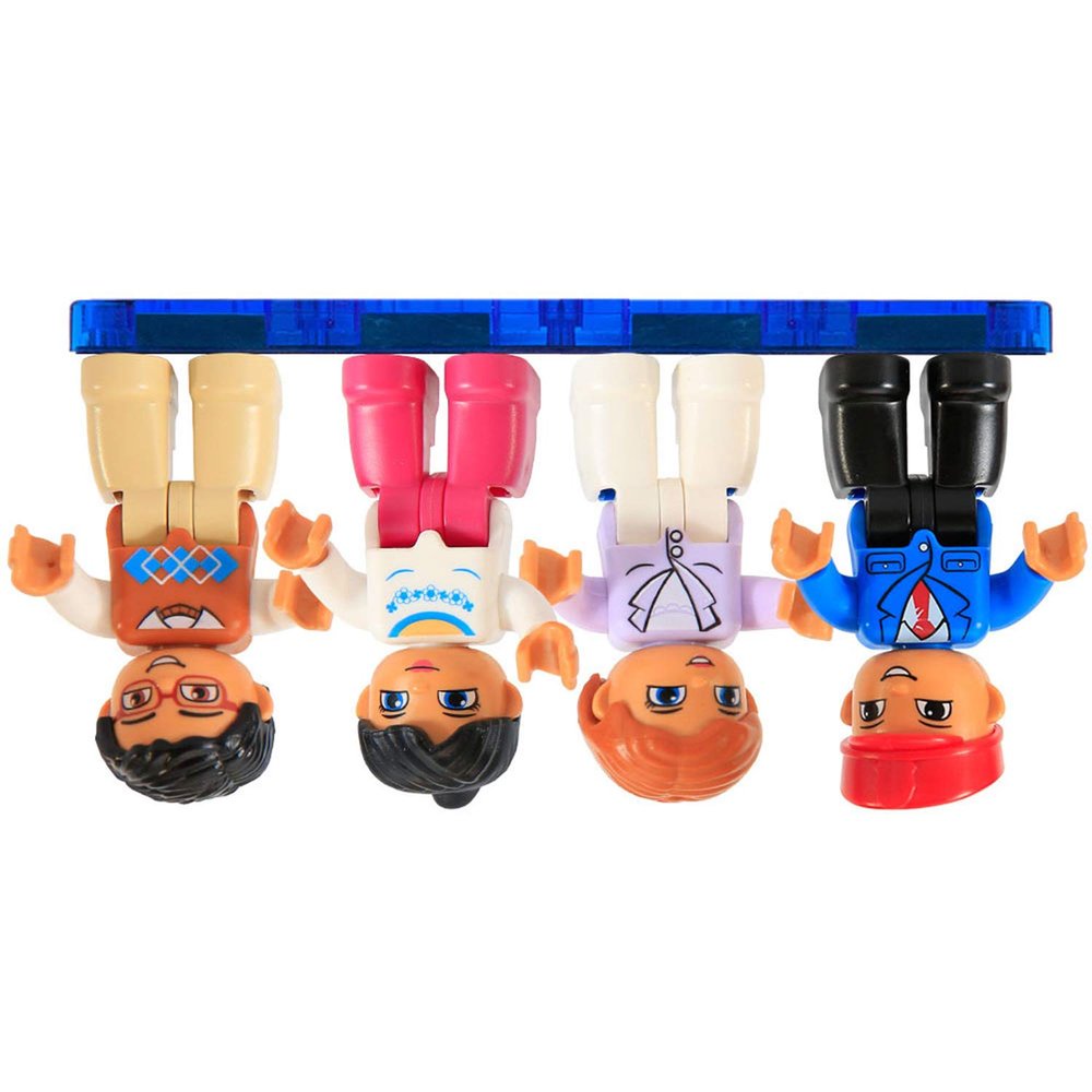 Magnetic Figures Set of 4Toddlers Community Action Toy People, Magnetic Tiles Expansion Pack for Boys and Girls  Educational Stem Toys Add on Sets Pilots, Flight Attended, Air Traffic Support