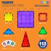 Magnetic Tiles Building Blocks - 113pcs Advanced Set - STEM Toys for 3+ Year Old Boys and Girls -Strongest Magnets - Includes 13 Piece Insert Alphabet Cards - Learning by Playing view 3