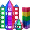 Magnetic Tiles Building Blocks - 113pcs Advanced Set - STEM Toys for 3+ Year Old Boys and Girls -Strongest Magnets - Includes 13 Piece Insert Alphabet Cards - Learning by Playing view 4