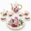 Odoria 1/6 Miniature Porcelain Tea Set 8Pcs Dollhouse Decoration Accessories, Red Rose view 2