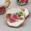 Odoria 1/6 Miniature Porcelain Tea Set 8Pcs Dollhouse Decoration Accessories, Red Rose view 4