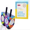 The Dreidel Company Extra Large Hand Painted Wood Hanukkah Dreidels, 2-Pack Retro Dreidel Design view 2