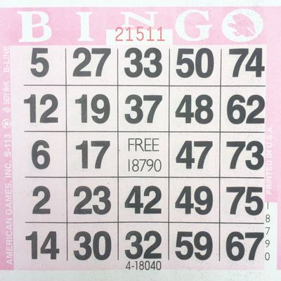 1on Pink Bingo Card Paper Sheets (500 sheets per pack)