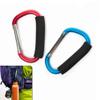 2X Carabiner Hook - 5.4" Large Aluminum D-Style Carry Handle with Sponge for Shopping Bags Handbag Tote Stroller Carrying view 1