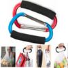 2X Carabiner Hook - 5.4" Large Aluminum D-Style Carry Handle with Sponge for Shopping Bags Handbag Tote Stroller Carrying view 2